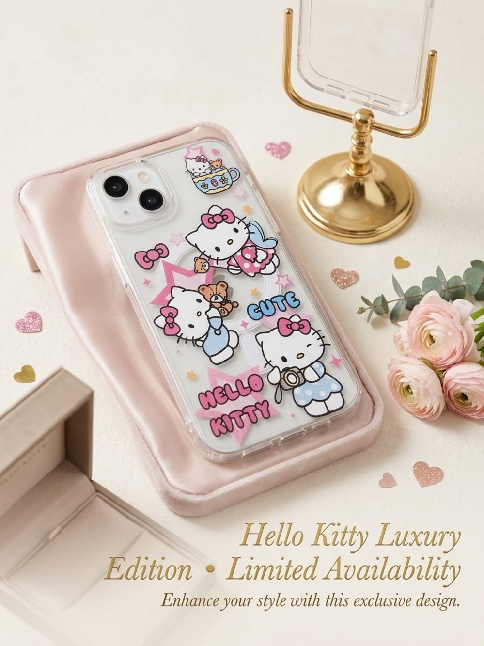 NWT Sanrio Hello Kitty Cute Cartoon Clear Pink Magsafe Case For iPhone 15 Plus - Picture 3 of 7